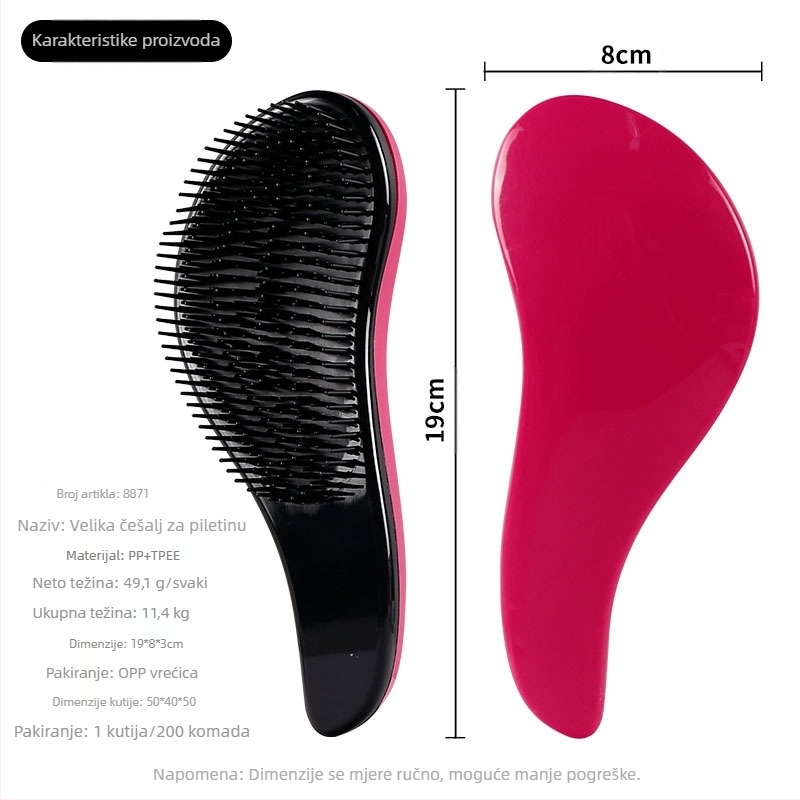 Pheaya plastična četka za kosu — protiv zapetljavanja, njegovanje i masaža, lagana i prijenosna