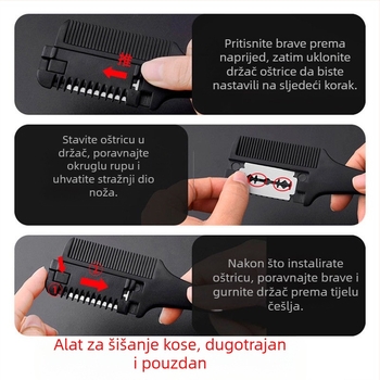 Četka za proredjivanje kose za kućnu frizuru, klasičan stil, volumen proredjivanja 1560 cm³