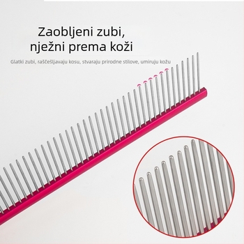 Tanizaki Češalj za kućne ljubimce, nehrđajući čelik, široka drška, uklanjanje otpale dlake