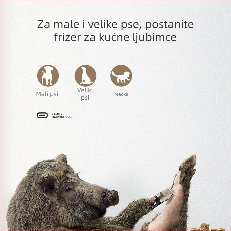 Oaks A5 Električni kliper za kućne ljubimce – punjivi, 5W, uklonjiva i periva glava za rezanje, univerzalno za pse i mačke, s ugrađenom baterijom