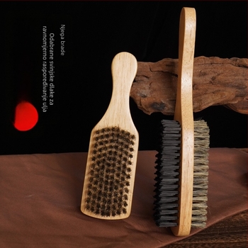 Craftsman drvena dvostruka četka za bradu s dlakom svinje, za njegu i čišćenje kose, podrijetlo Guangzhou