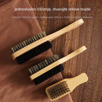 Craftsman drvena dvostruka četka za bradu s dlakom svinje, za njegu i čišćenje kose, podrijetlo Guangzhou