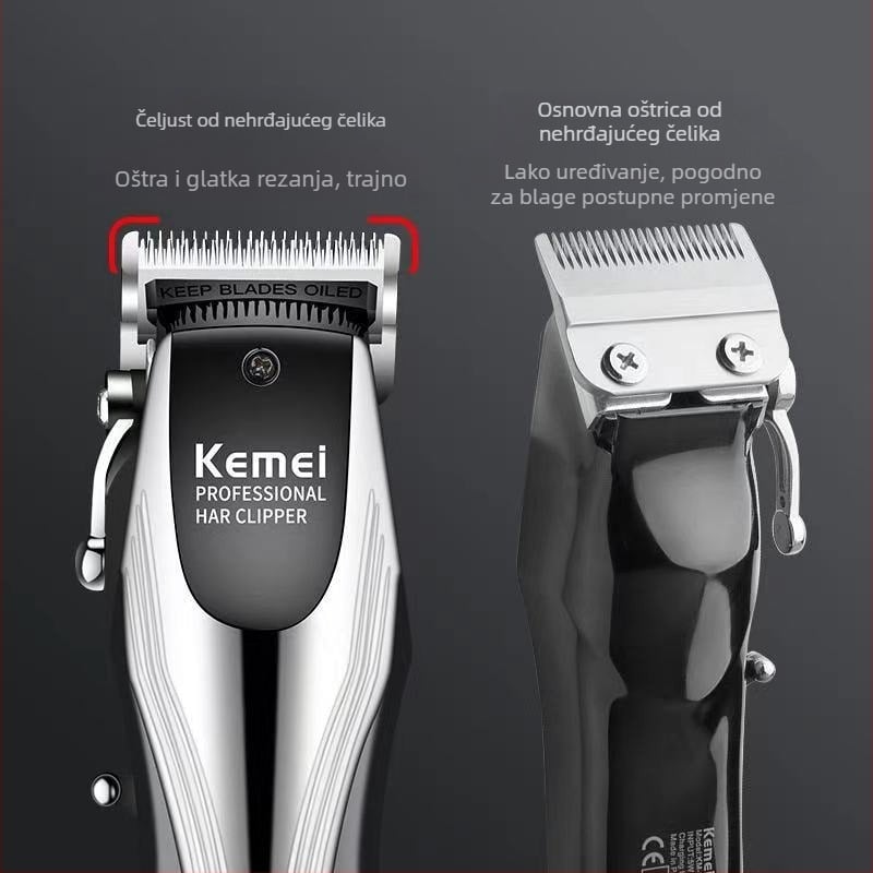 Kemei KM-2619 punjivi kliper za kosu, glava od nehrđajućeg čelika