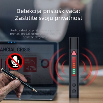 S68 bežični detektor signala – perni detektor za kamere, frekvencijski raspon 1-8000, opseg detekcije 0.1-10, dimenzije 120×18×18 mm