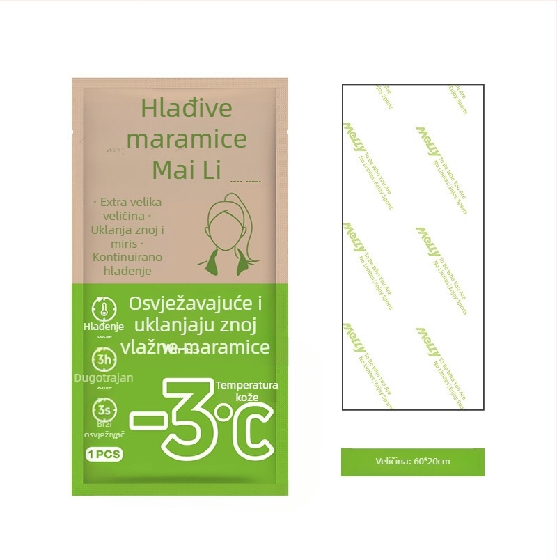 Hlađenje vlažnih maramica za sport i vanjsku upotrebu, netkani materijal, 100D vlakno, ispisni proces, unisex ručnik/ručnik za lice