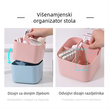 Stolna kutija za skladištenje s odjeljcima, HIPS plast, kapacitet 1L, model S8619-S8620, moderni minimalisticki stil
