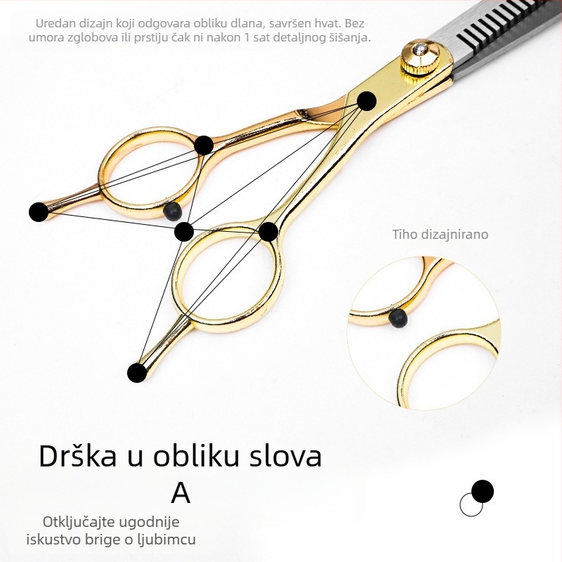 Škare za njegu pasa – nehrđajući čelik + cinkova legura, kozmetičke škare, Tanizaki, pakiranje od 500 kom., za pse