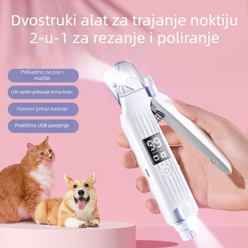 Dva u jedno: kliješta za nokte kućnih ljubimaca s električnim pilnikom za mačke i pse — Šifra proizvoda Hz8