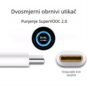 Type-C kabel za podatke za brzo punjenje, 20W max, TPE, jednosmjerni kraj, 3C certificiran