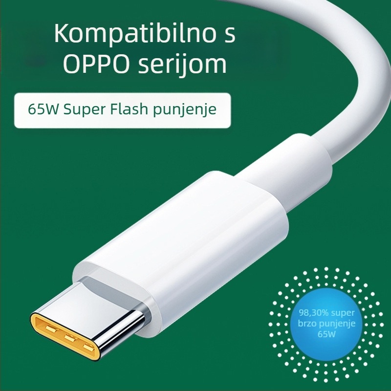 Type-C kabel za podatke za brzo punjenje, 20W max, TPE, jednosmjerni kraj, 3C certificiran
