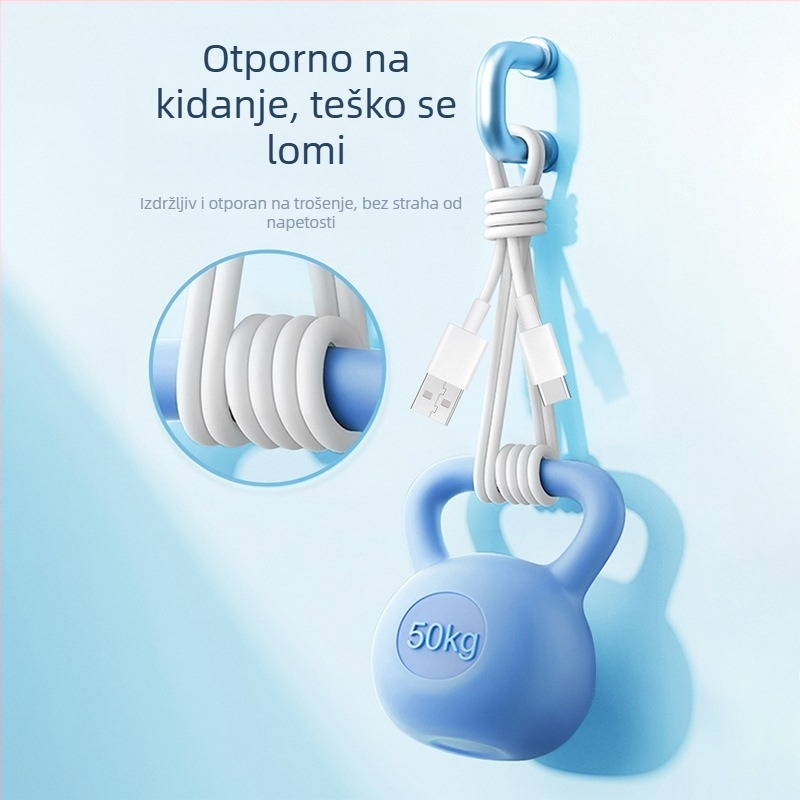 Type-C kabel za podatke za brzo punjenje, 20W max, TPE, jednosmjerni kraj, 3C certificiran