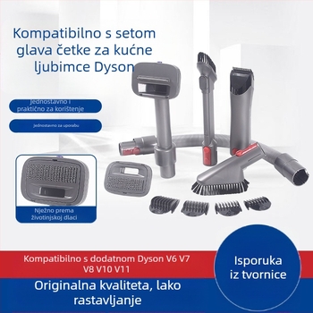 Set glave četke za kućne ljubimce za usisavač Dyson (V6–V11); njegovanje mačaka i psa, 220W, ručno upravljanje