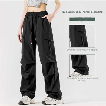 Unisex ljetne sportske hlače od tankog ice silk materijala, s velikim džepovima, brzo se suše