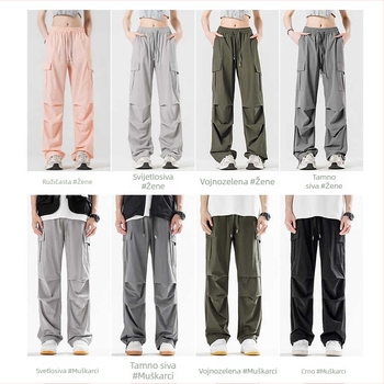 Unisex ljetne sportske hlače od tankog ice silk materijala, s velikim džepovima, brzo se suše