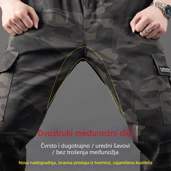 Muške radne hlače s elastanom, opuštenog kroja, izdržljive za rad na otvorenom, casual radne hlače s manžetama