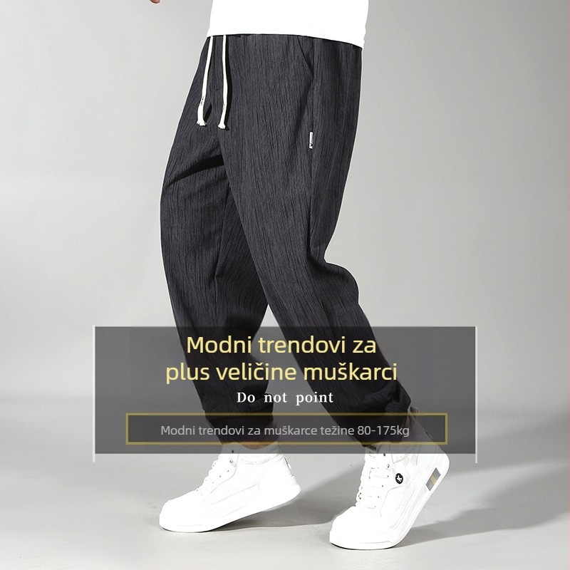 Muške hlače od baršuna poliester, udoban slobodan kroj, srednji pojas, tanak materijal, mali pravi otvor na donjim nogavicama