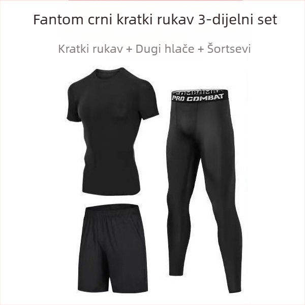 Unisex sportski komplet s dugim rukavima, brzo se suši, prozračni poliester-spandeks materijal, krojene hlače, za trčanje, nogomet i košarku