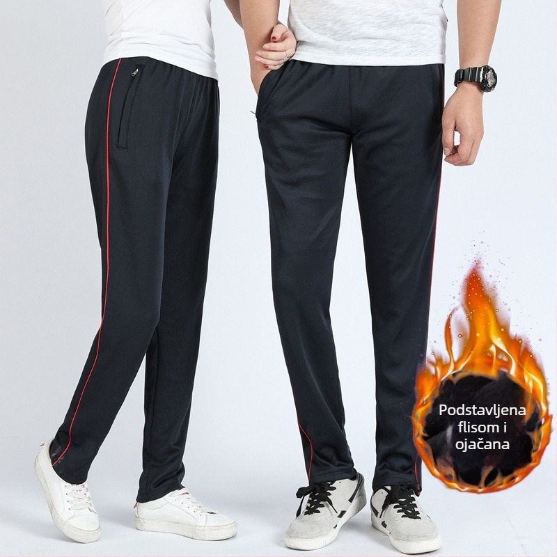 Zimske hlače školskog odjela s dvije pruge, srednji pojas, 100% poliester – sportske hlače za školu