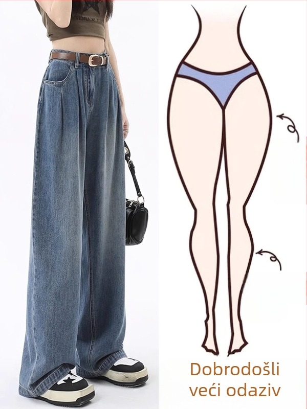 Traperice s visokim strukom i širokim krojem, denim s 50–70% pamuka, mikroelastičnost