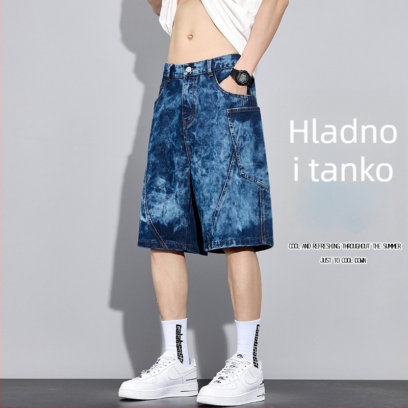 Pamučne kratke hlače s visokim strukom, širok kroj, japanski retro stil, tanko tkivo