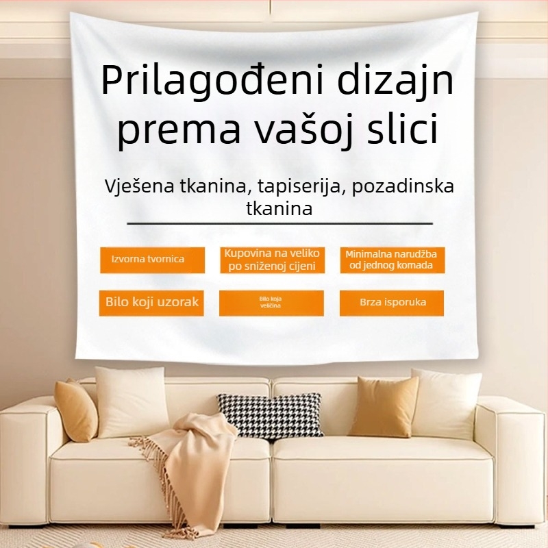 Halloween atmosfera dekorativni goblen pozadina, 100% poliester, nordijski stil, digitalni termalni prijenos, pravokutni oblik, uzorak: crtići/anime