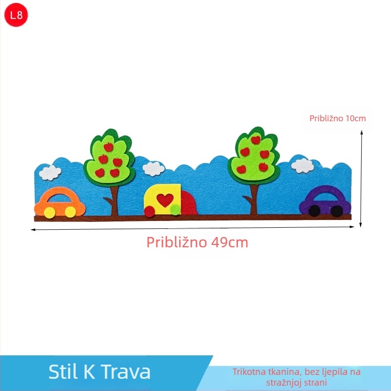 Zidna grafiti naljepnica za dječju sobu – uzorak travnata ograda, prostor: dječja soba, stil: moderni minimalistički, 1 komad