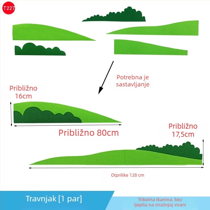 Zidna grafiti naljepnica za dječju sobu – uzorak travnata ograda, prostor: dječja soba, stil: moderni minimalistički, 1 komad