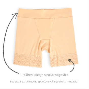 Ženske sigurnosne šorcice – protiv prozirnosti, niska linija, jednobojne pamučne šortse s viskoznom podstavom (90% pamuk)
