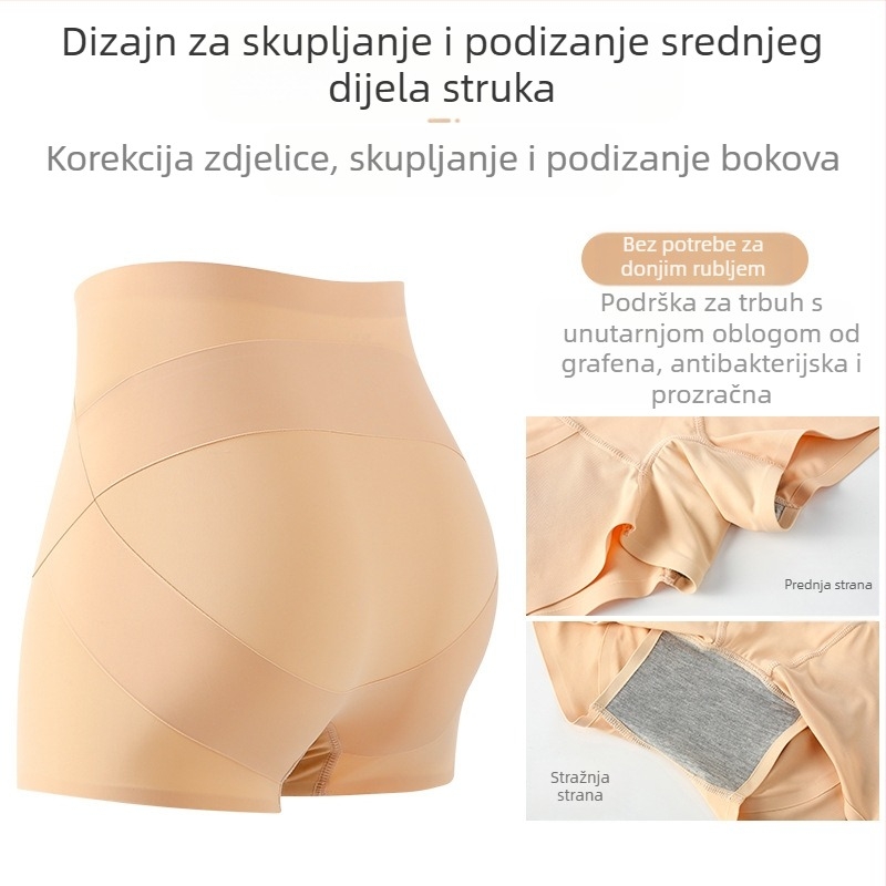 Ženske sigurnosne hlače, visok pas, pleteni najlon materijal, prugasti uzorak, podstava u području prepona 100% pamuk