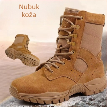 Muške vodootporne outdoor cipele s prozračnom, protukliznom potplatom, visokim gornjim dijelom od nubuka i kože, tekstilni uložak, klinasti potplat 3–5 cm
