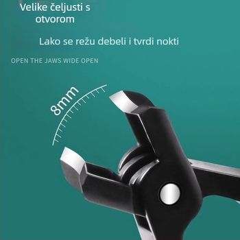 Klip za nokte s velikim otvorom; plastika + nehrđajući čelik; prijenosno, ravno otvor; kućna uporaba
