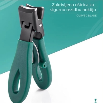Klip za nokte s velikim otvorom; plastika + nehrđajući čelik; prijenosno, ravno otvor; kućna uporaba