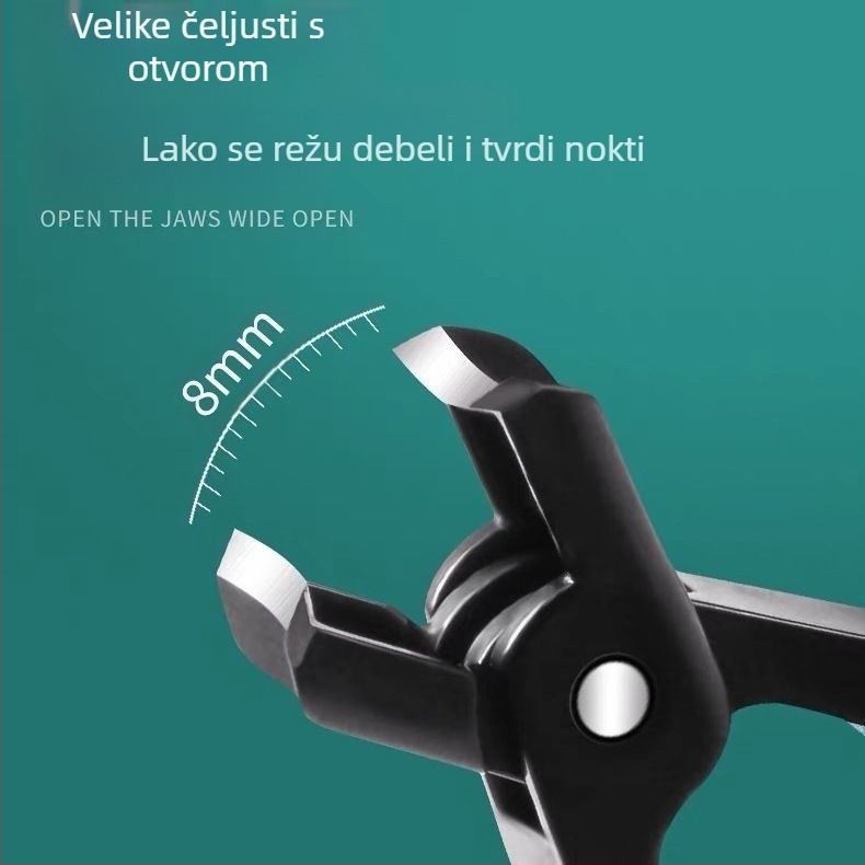 Klip za nokte s velikim otvorom; plastika + nehrđajući čelik; prijenosno, ravno otvor; kućna uporaba