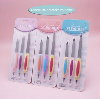 Dvostruki pilnik za nokte od nehrđajućeg čelika, dvostrani, grubo i fino zrno, višestruki dizajn