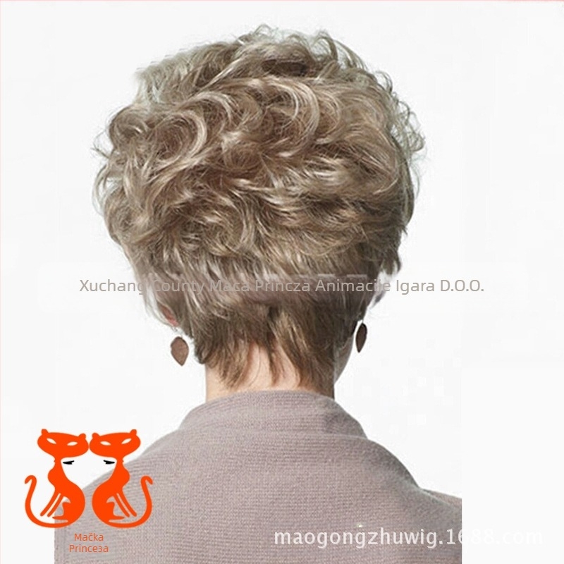 Perika kratkih kovrča, CPCOS SW0092, stil Ruili, vlakna otporna na toplinu, kosa s kosim šiškama