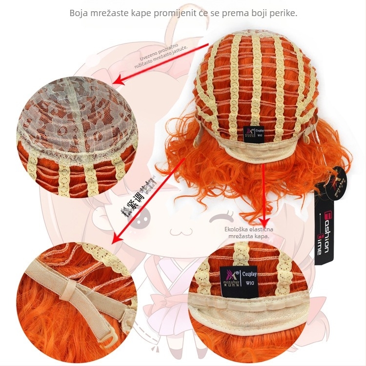 Anime cosplay perika Merida, princeza Brave – vlakna otporna na visoku temperaturu, pahuljaste kovrče, cosplay perika