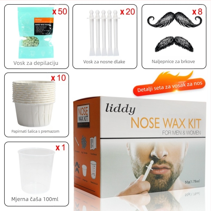 LIDDY Set voska za nos – Uklanjanje dlačica iz nosa, 150 g