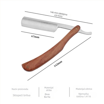 Ručni sklopivi brijač za brijanje i njegovanje, s jednim oštricom