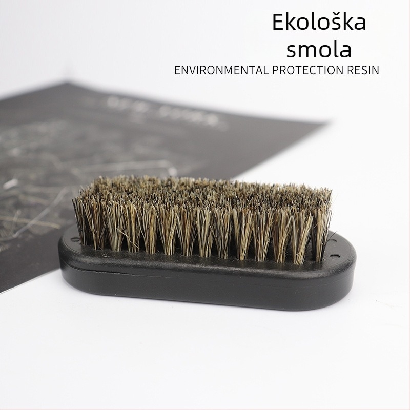 Četka za bradu, prijenosna s plastičnom drškom, 1 kom., materijal: štetina – smola + štetine, duljina štetina 3 cm