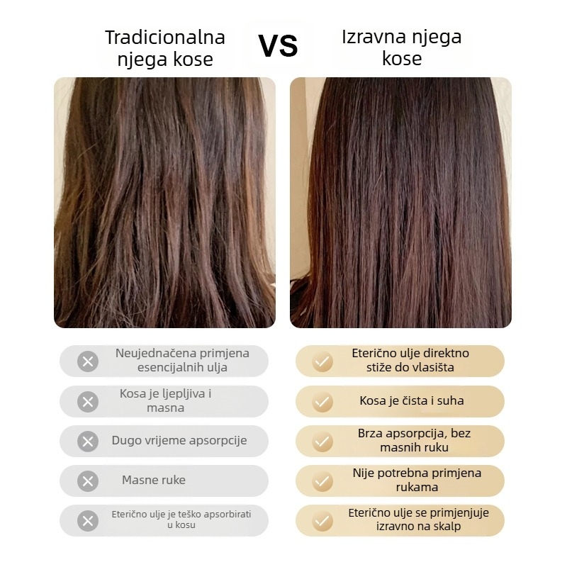 EMS mikro električni vibracijski češalj za masažu kose, kućna uporaba, model 2024, 3 postavke