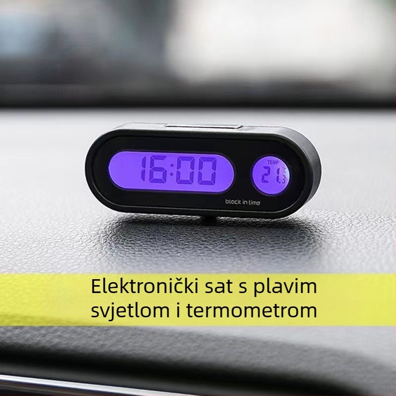 Town Head automobilni digitalni sat s mjerenjem temperature i vlage, aksijalni tip, plastično kućište