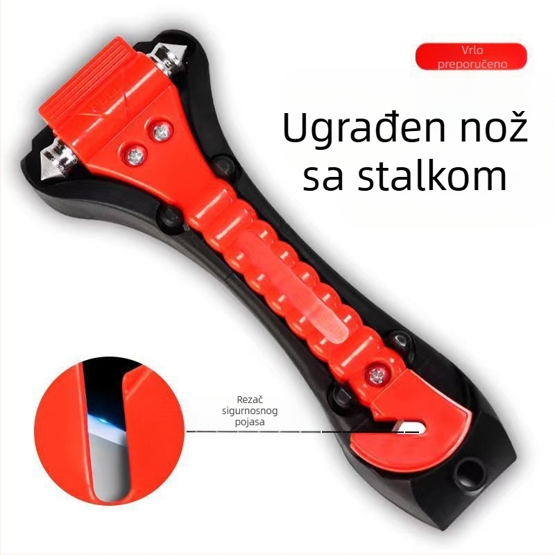 Automobilski čekić za spašavanje 2-u-1, čvrsti čekić, alat za izlaz iz autobusa, automobil sigurnosni čekić (Značka: Zhuo Cheng; Materijal: ABS i nehrđajući čelik; Prilagodba: Dostupno; Težina: 0,17 kg)