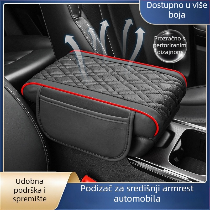 Kožni naslon za ruku automobila – povišena visina srednje konzole s višestrukim džepovima, marka Luda, kompatibilno s općim modelima