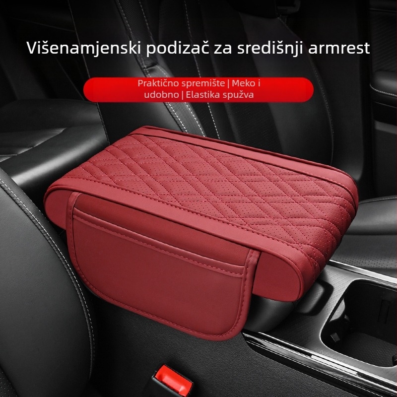 Kožni naslon za ruku automobila – povišena visina srednje konzole s višestrukim džepovima, marka Luda, kompatibilno s općim modelima