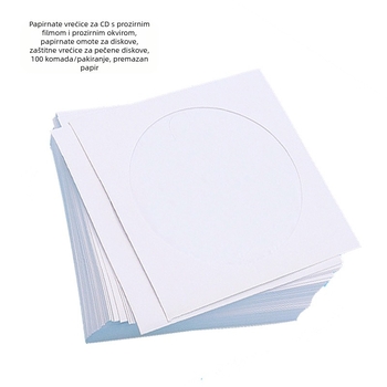 RONC Jednostrane kutije za CD/DVD od lakiranog papira s prozirnim prozorom, pakiranje 100 komada