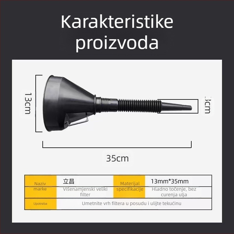 Separacijski lijevak, fleksibilan, koničnog oblika, plastičan; Marka: Dong bridge; Materijal: Plastika; Obrada i prilagodba: Da; Privatne marke: Da