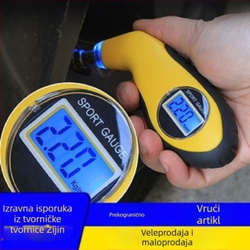 Elektronički digitalni mjerač tlaka u gumama, bežični mjerač za automobil, LED prikaz, kućište od tehničkog plastika