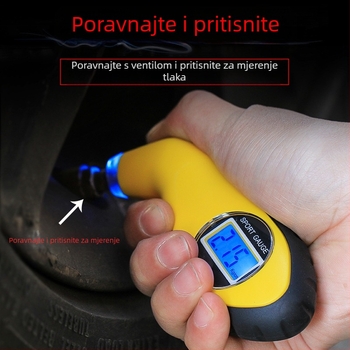 Elektronički digitalni mjerač tlaka u gumama, bežični mjerač za automobil, LED prikaz, kućište od tehničkog plastika