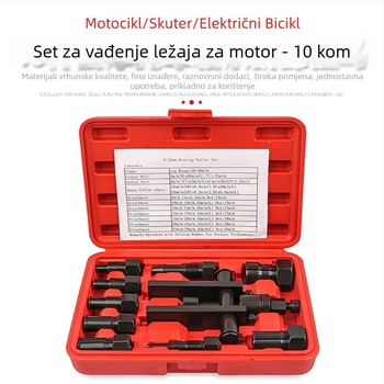 Set demontaže ležajeva motocikla – s dvije čeljusti, legura, 10 dijelova, 1,26 kg
