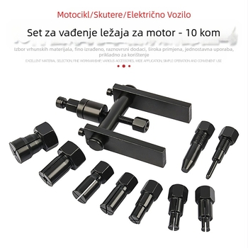 Set demontaže ležajeva motocikla – s dvije čeljusti, legura, 10 dijelova, 1,26 kg